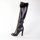 Prada Black Leather Heel Boots