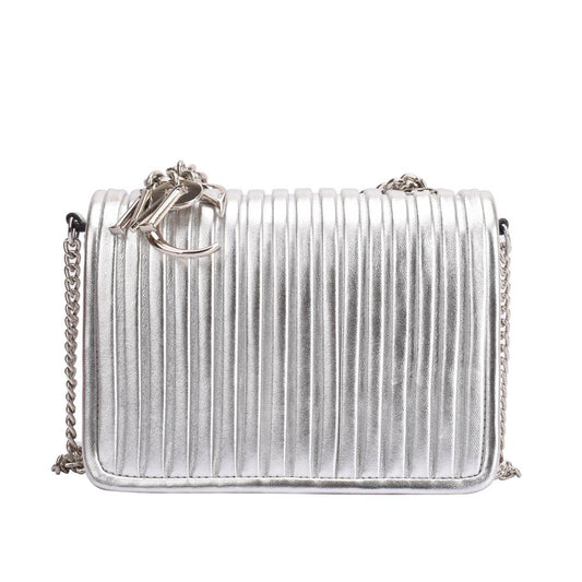 Silver Leather Handbag - Small Purse
