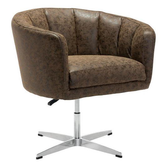 35.4" X 33.5" X 31.5" Leatherette Occasional Chair Coffee
