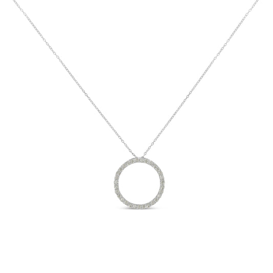 Sterling-Silver 3/4ct TDW Diamond Pendant Necklace