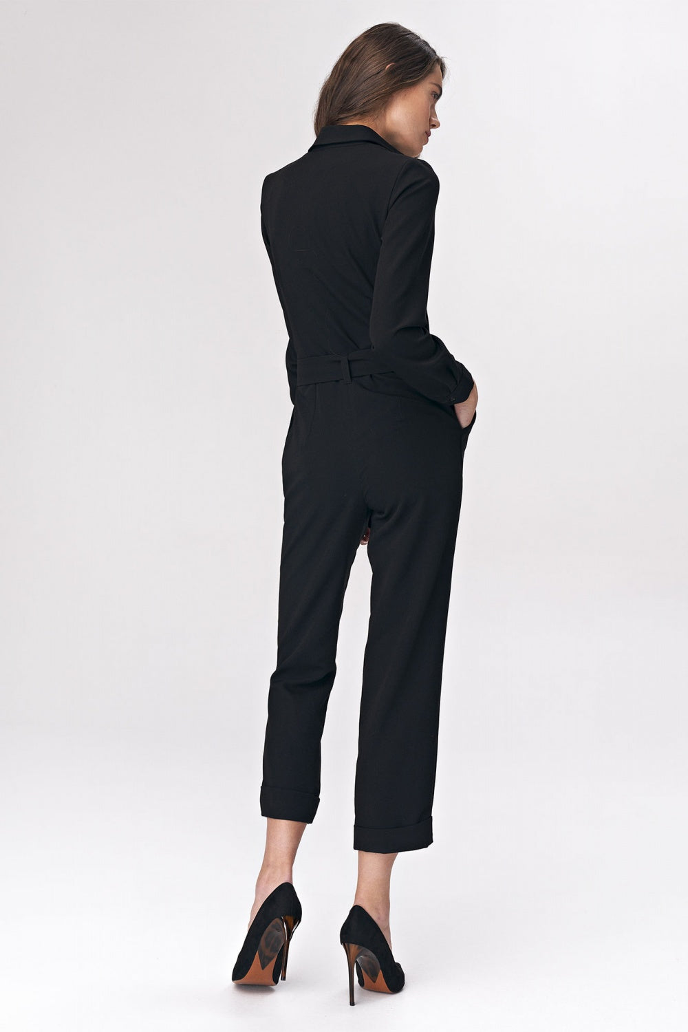 Black Long-Sleeved Pant Suit