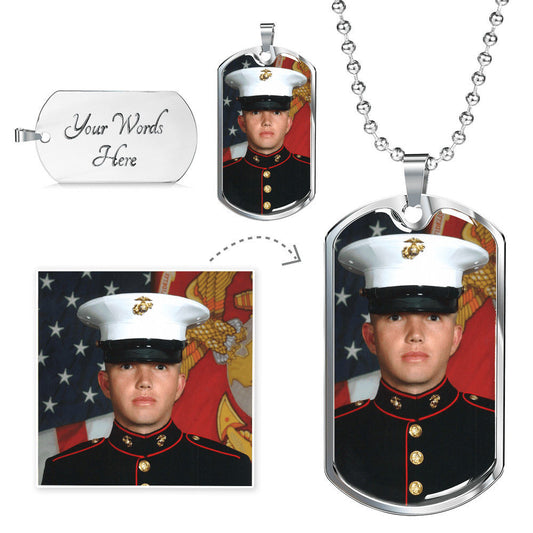 Your Custom Engraved Dog Tag w/ Military Necklace